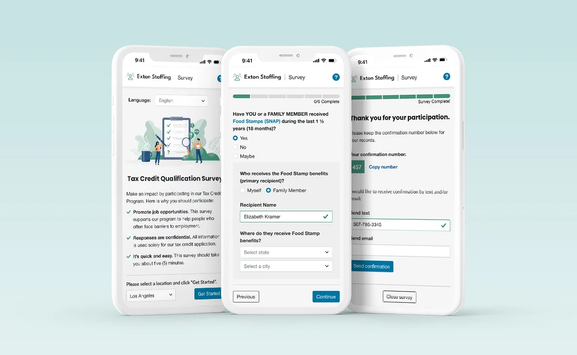 Tax Credit Survey — design project