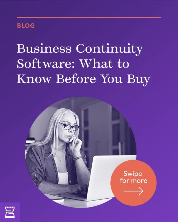 Castellan business continuity software Instagram microblog, first panel