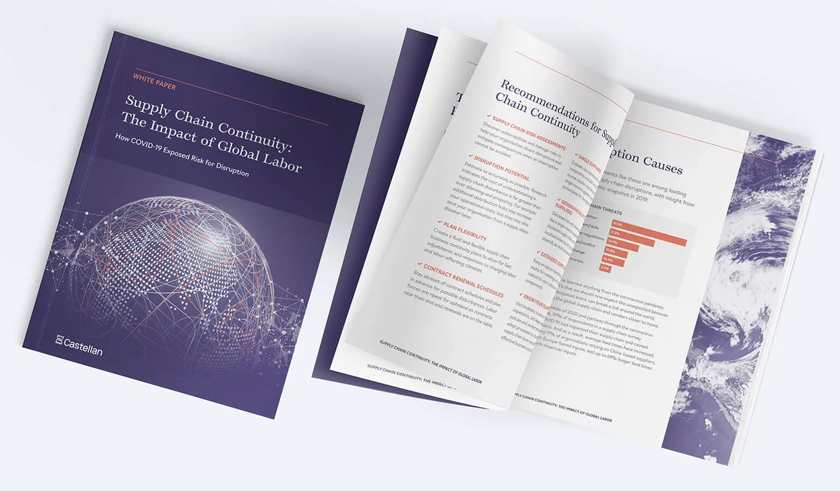 Castellan supply chain case study cover and page layouts